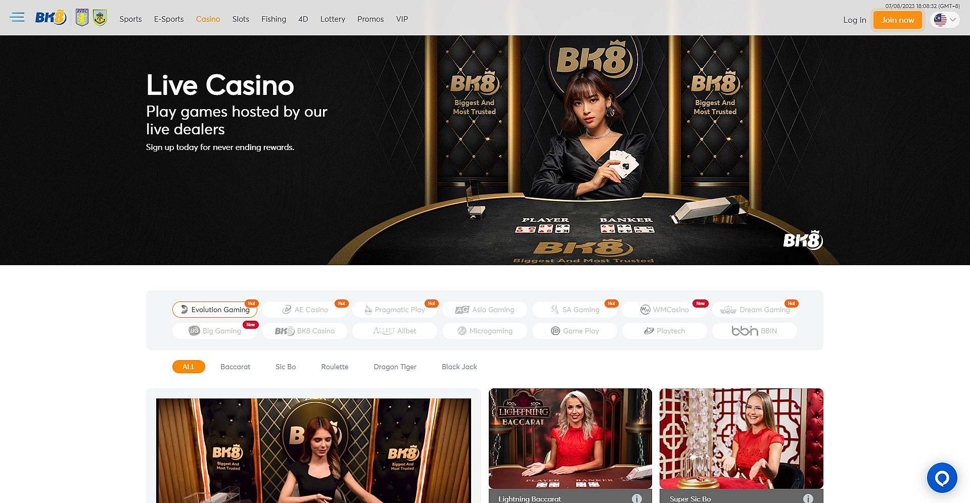 BK8 live casino Malaysia